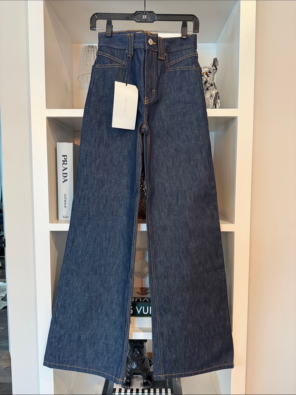 NWT Jeanerica Lili High-Rise Wide Leg Denim in Blue Raw